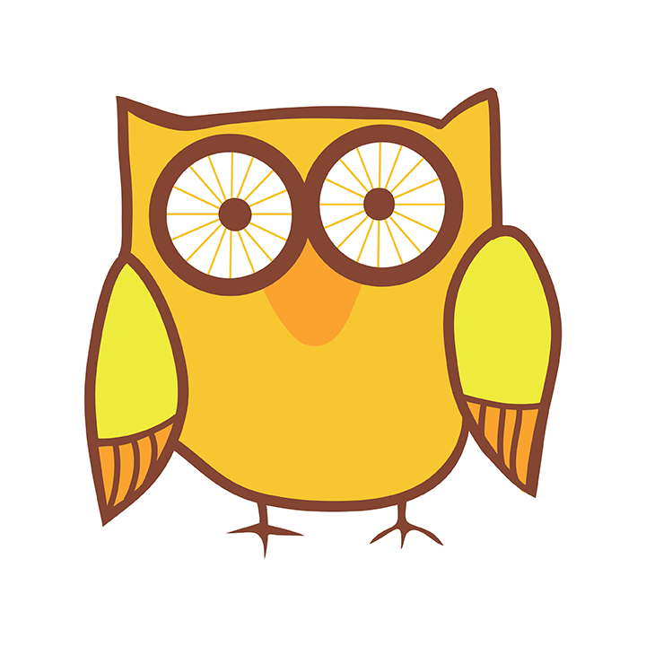 Cute Vector Owl - Orange
